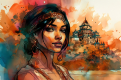 watercolor-Indian-woman