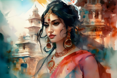 watercolor-Indian-woman