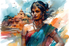 watercolor-Indian-woman