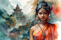 watercolor-Indian-woman