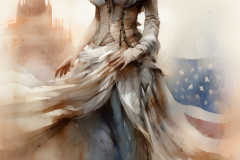american woman watercolor painting