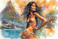 aquarelle-femme-tahitienne