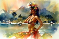 aquarelle-femme-tahitienne